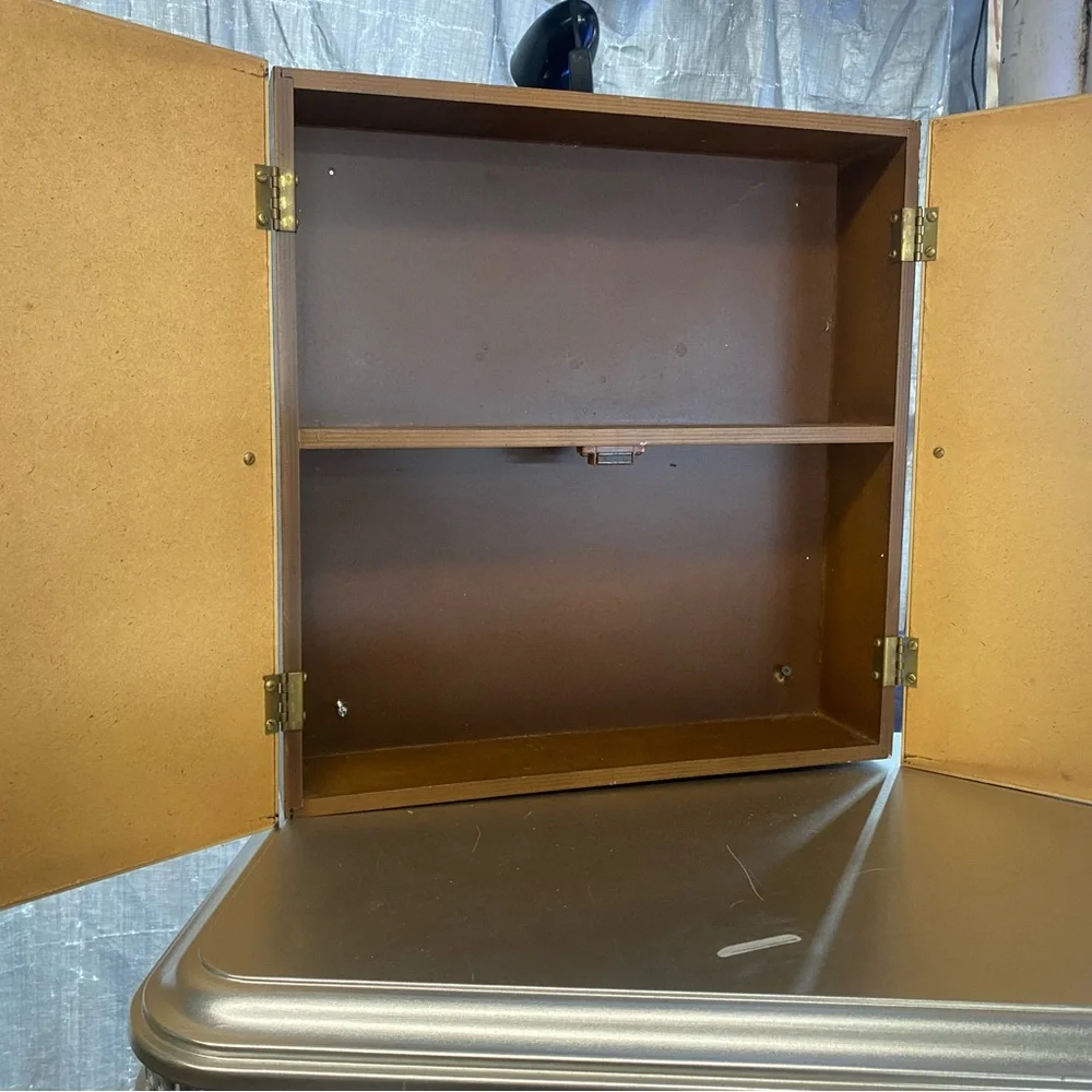 Cute Midcentury Plastic and wood Small Cabinet